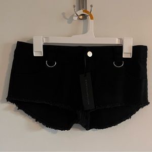 Black Fringe Booty Shorts